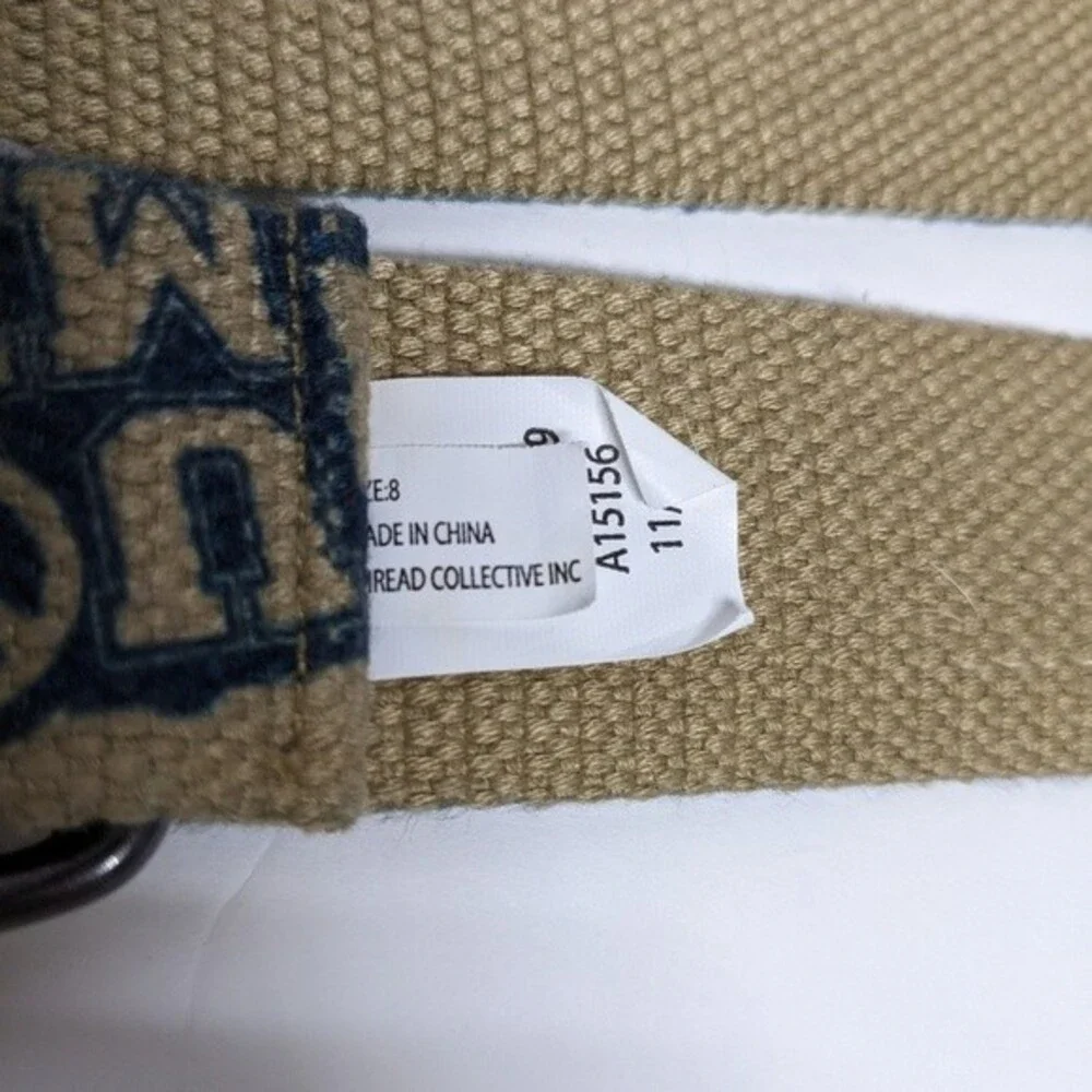Kids D Ring Webbing Belt Beige & Navy